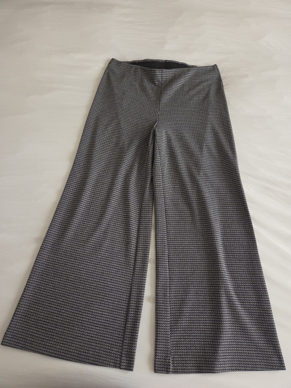 Lane Bryant Black & White Wide-Leg Patterned Pants
